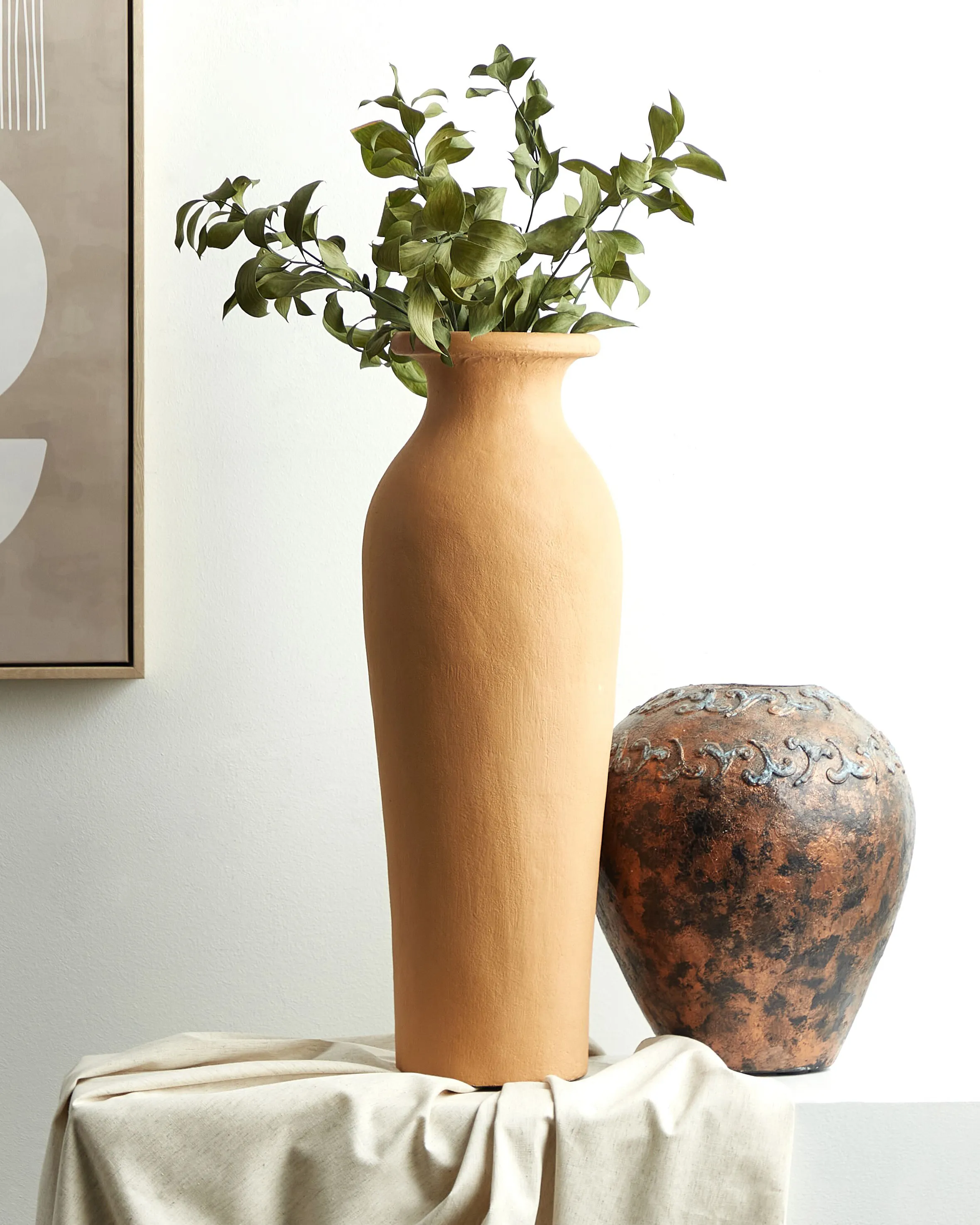 Decoratieve vaas MUAR Keramiek 60 cm Oranje
