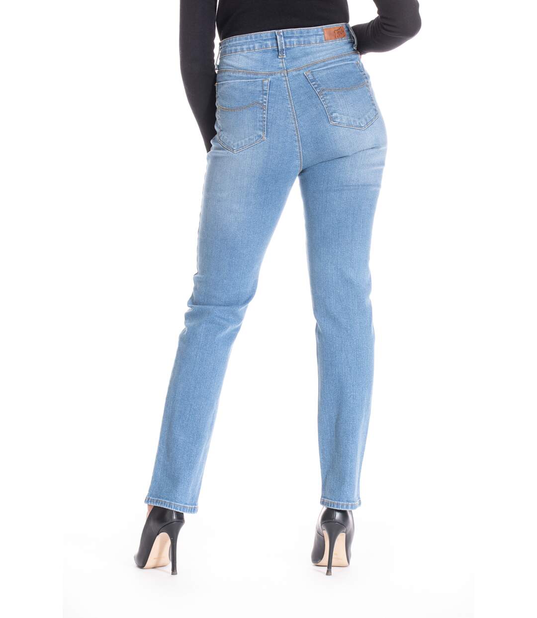 Jeans coupe droite denim stretch brossé ZOE BLEU