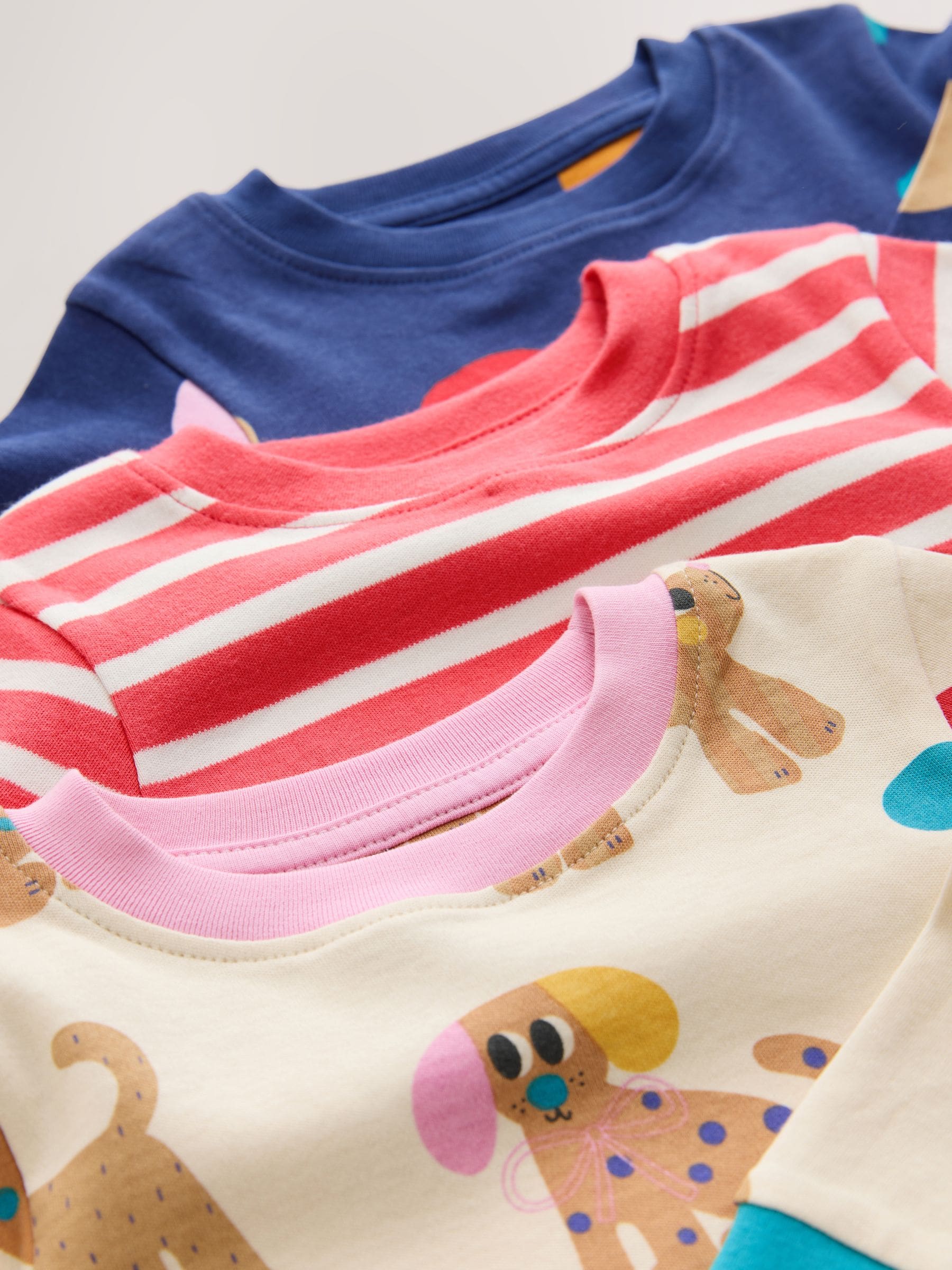 Rood/marineblauw hondenapplicatie - Verpakking van 3 knusse pyjama's (9 mnd-9 jr)