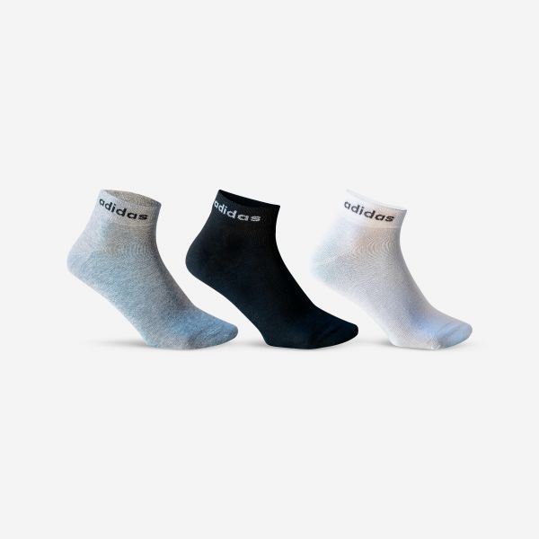 Adidas Meias de Desporto Cano Médio Preto Branco Cinza (3 pares)-37/39