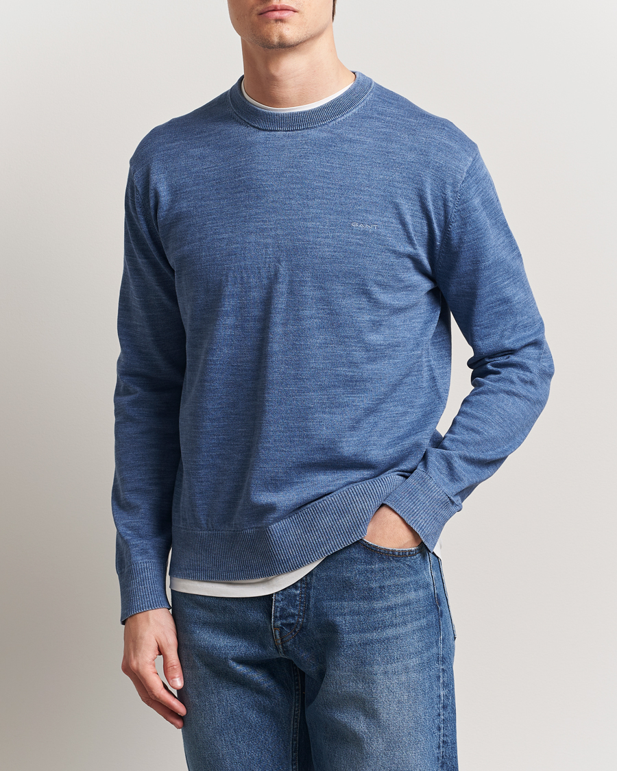 GANT Sunfaded Crew Neck Sweater Persian Blue