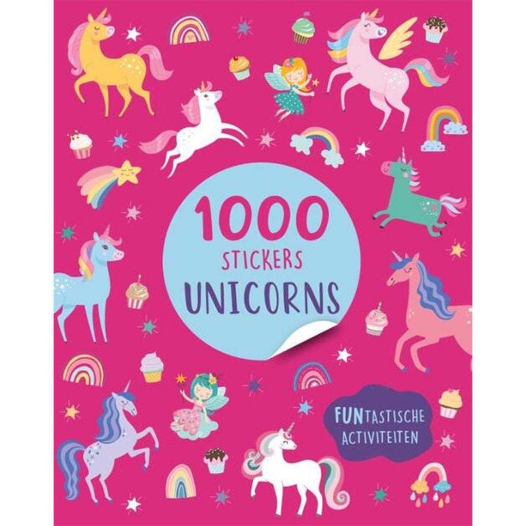 uitgeverij rebo activiteitenboek met stickers - unicorns 1000 stickers