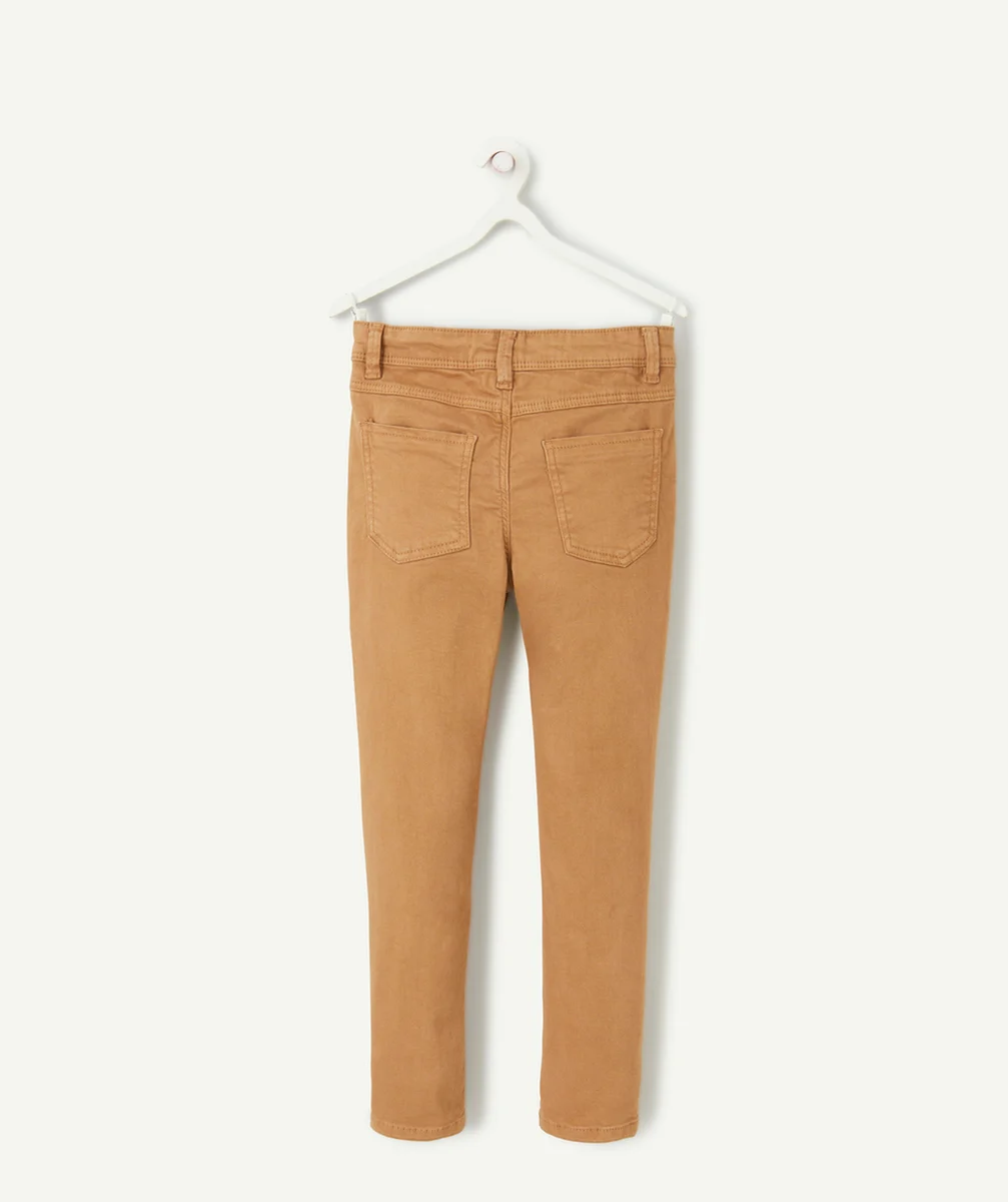 PANTALON SKINNY GARÇON EN FIBRES RECYCLÉES ET DENIM MARRON