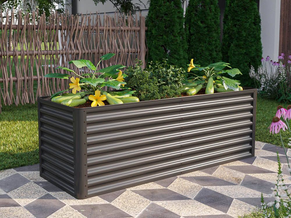 Hochbeet Stahl 190x70x65 cm einfache Montage ohne Innenfolie wartungsarm und einem modernen Design