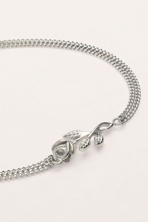 Vintage armband met platte roos