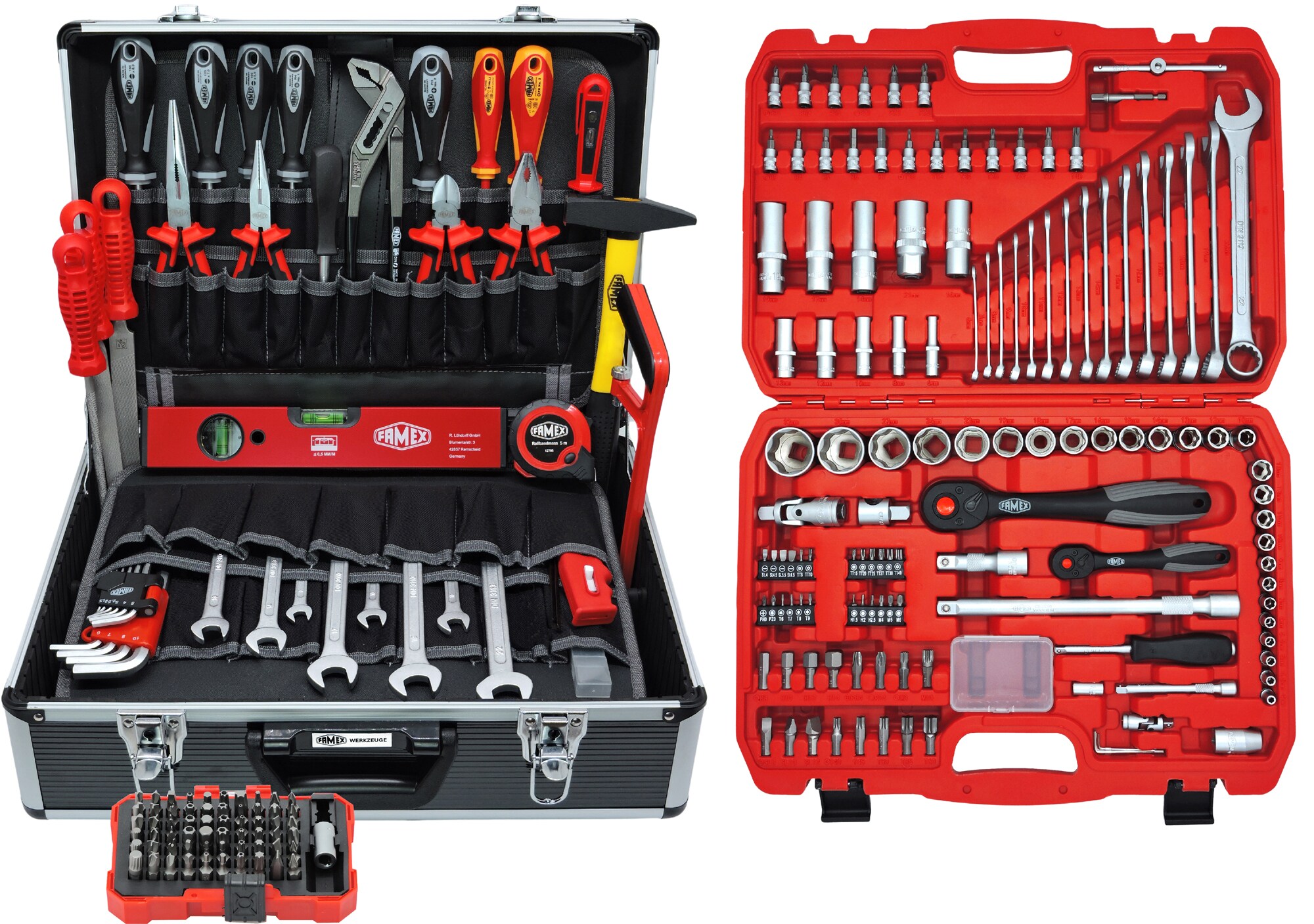 FAMEX 449-45 Profi Werkzeugkoffer mit Werkzeug, 230-tlg.