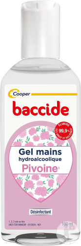 Baccide Gel Mains Hydroalcoolique Pivoine Désinfectant Toutes Peaux 100ml