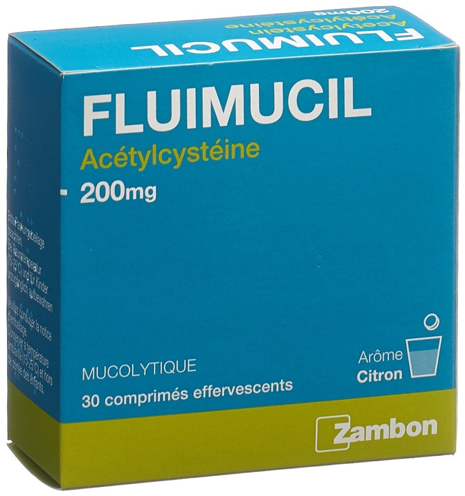 FLUIMUCIL Brausetabl 200 mg Erw citron Blist 30 Stk<br>30 Stück, Blister, Brausetablette, citron