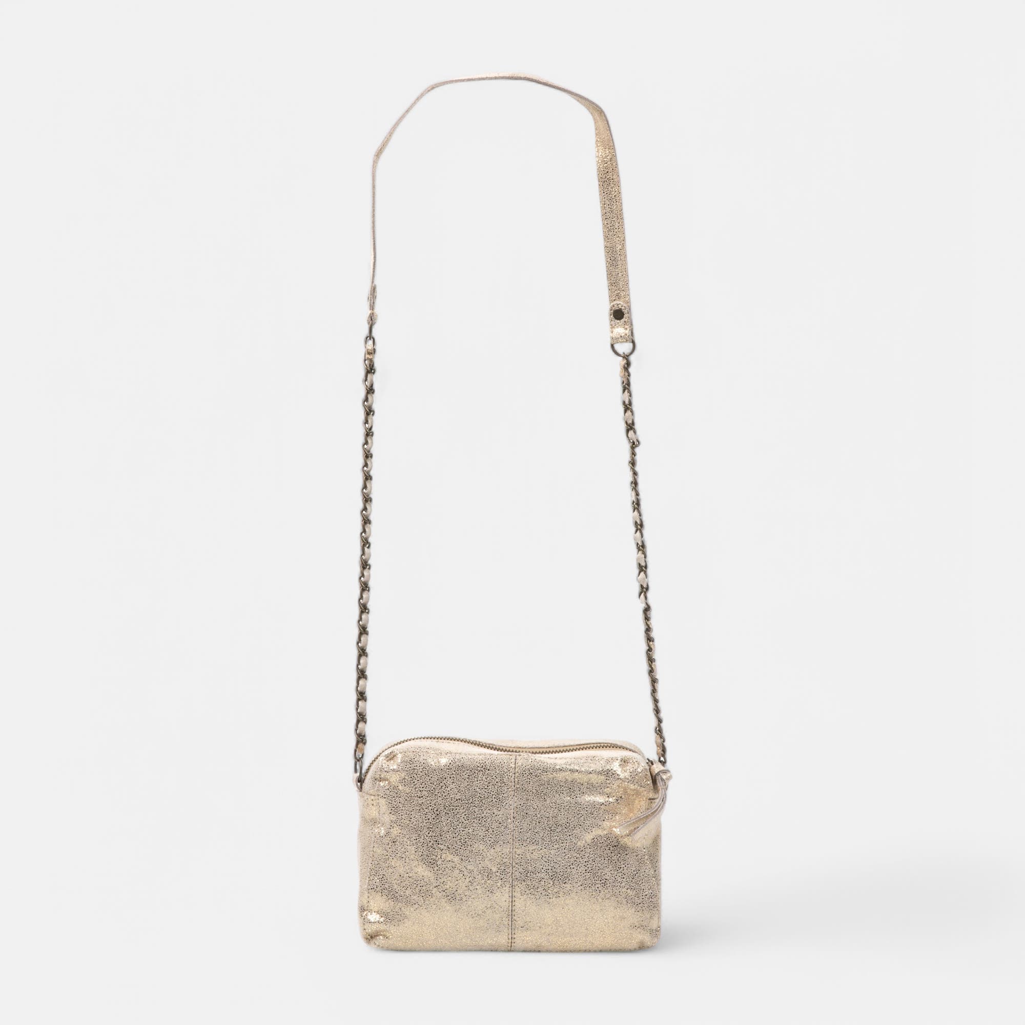 Sac bandoulière en cuir or