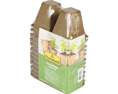 FloraSelf vierkante zaailingpotjes, 6 cm, 24 stuks