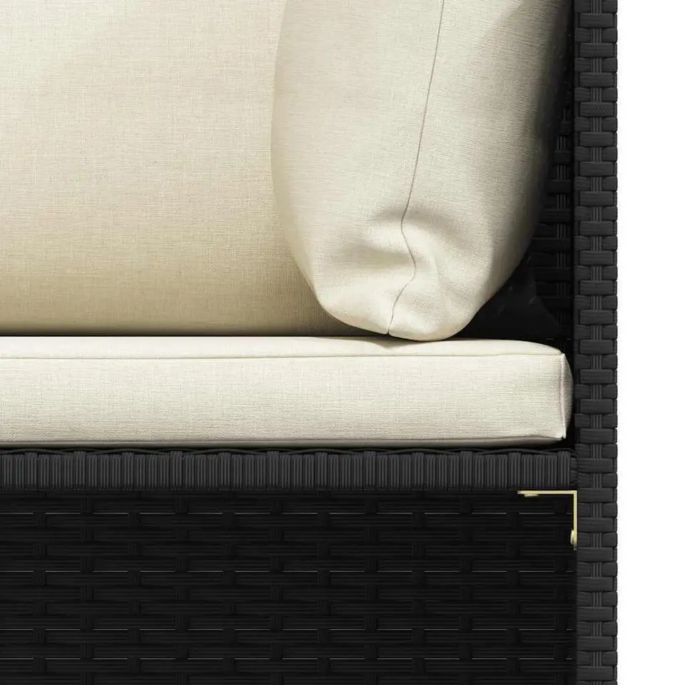 vidaXL - Hoekbank sectioneel - Zwart - Poly rattan - Met kussens