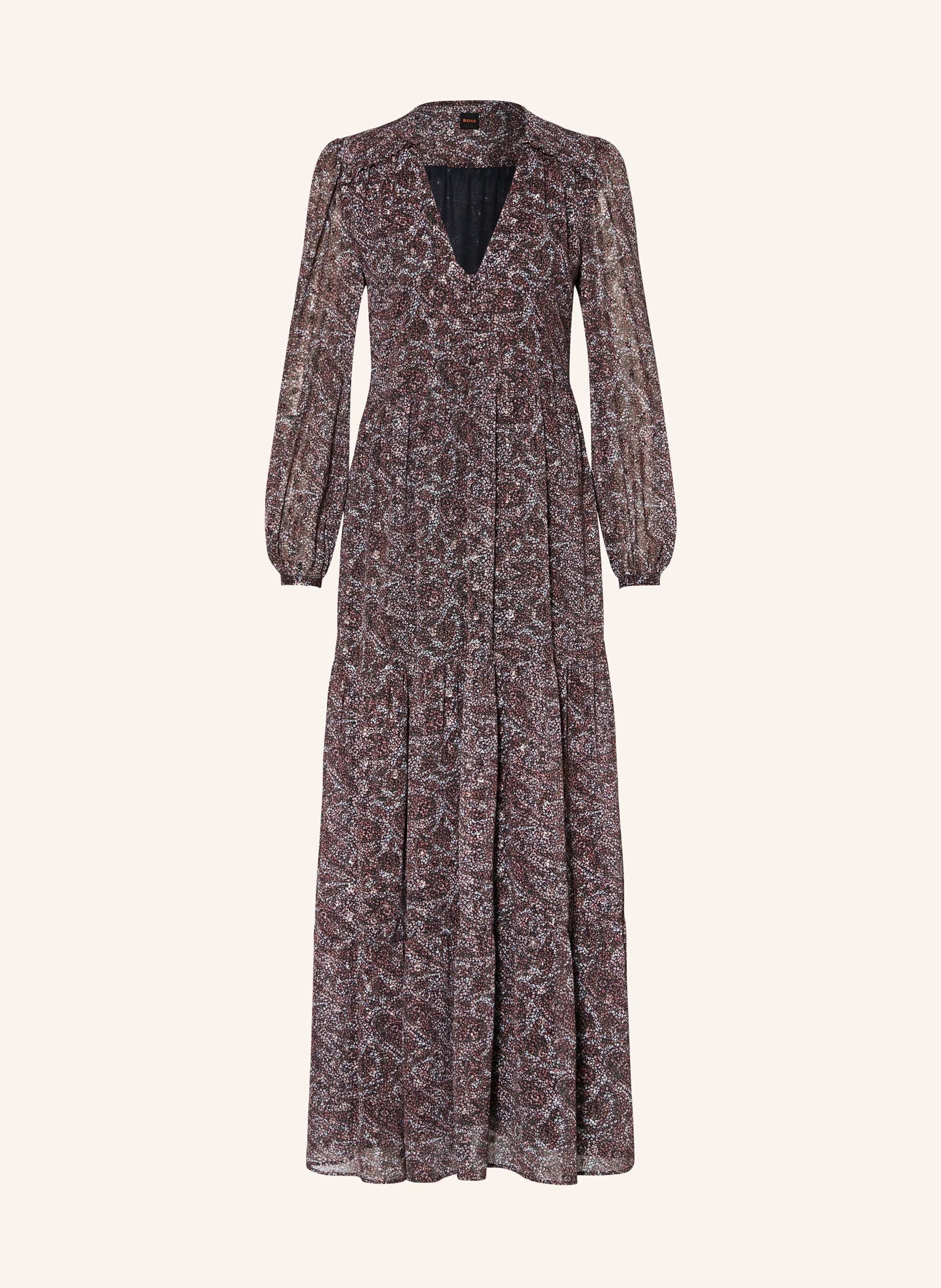 BOSS Kleid DINNATA mit Rüschen und Glitzergarn