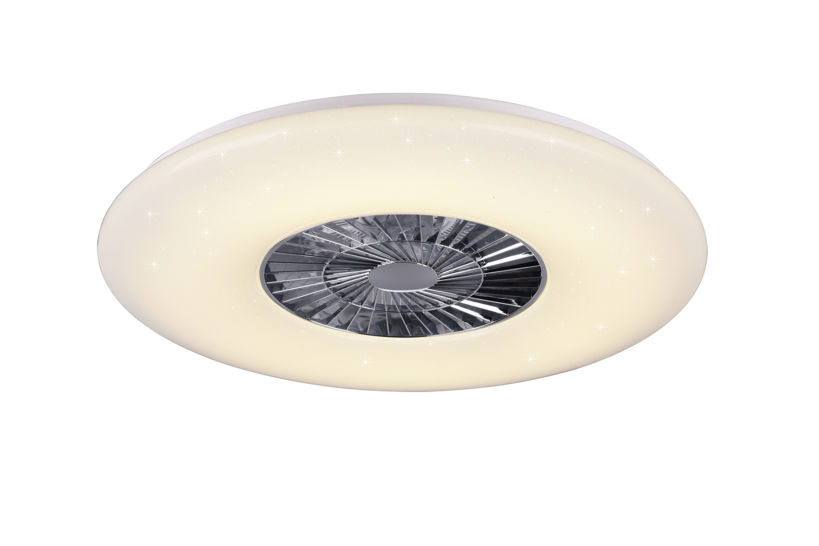 Deckenventilator - Chrom-weiß - mit LED - Ø 75 cm