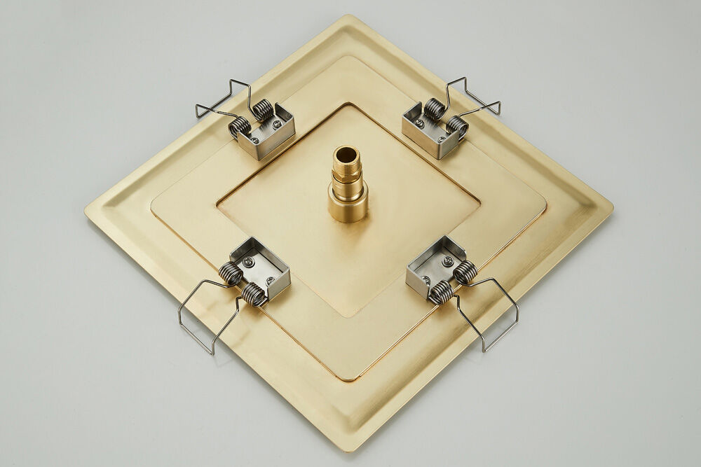 Saniclear Cube inbouw regendouche met inbouw douchekop 30x30cm, glijstang en staafhanddouche geborsteld messing - mat goud
