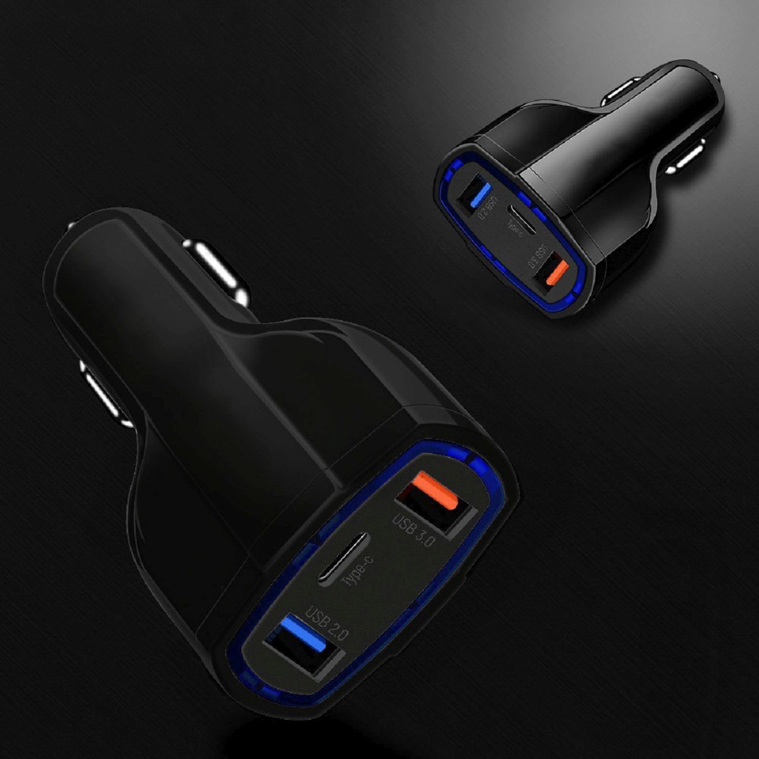 Autoladegerät USB x2 und USB C KFZ-Ladegerät