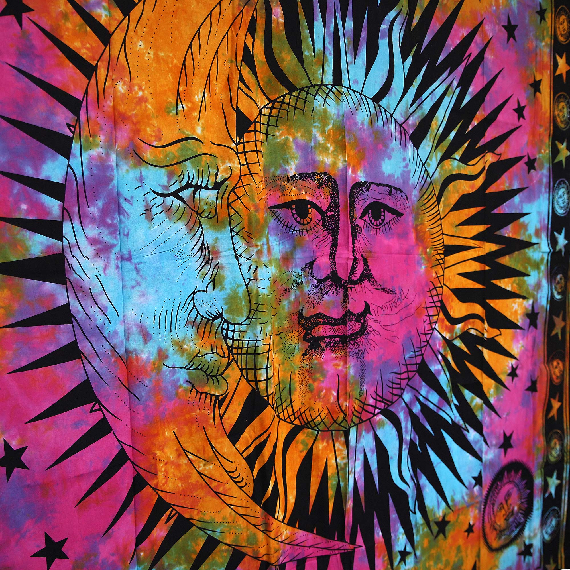 Multifunktionstuch 'Sonne & Mond', multicolor, schwarz, B 213 cm, H 244 cm von fischer's lagerhaus