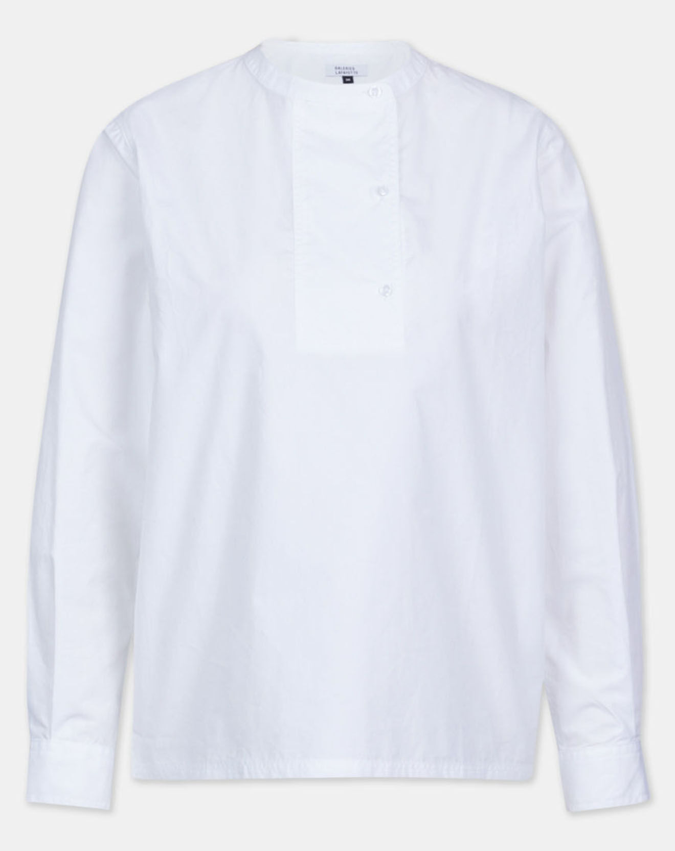 Galeries Lafayette Blouse en Coton Genoise droite blanche
