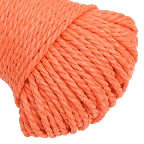 vidaXL Arbeidstau oransje 6 mm 50 m polypropylen