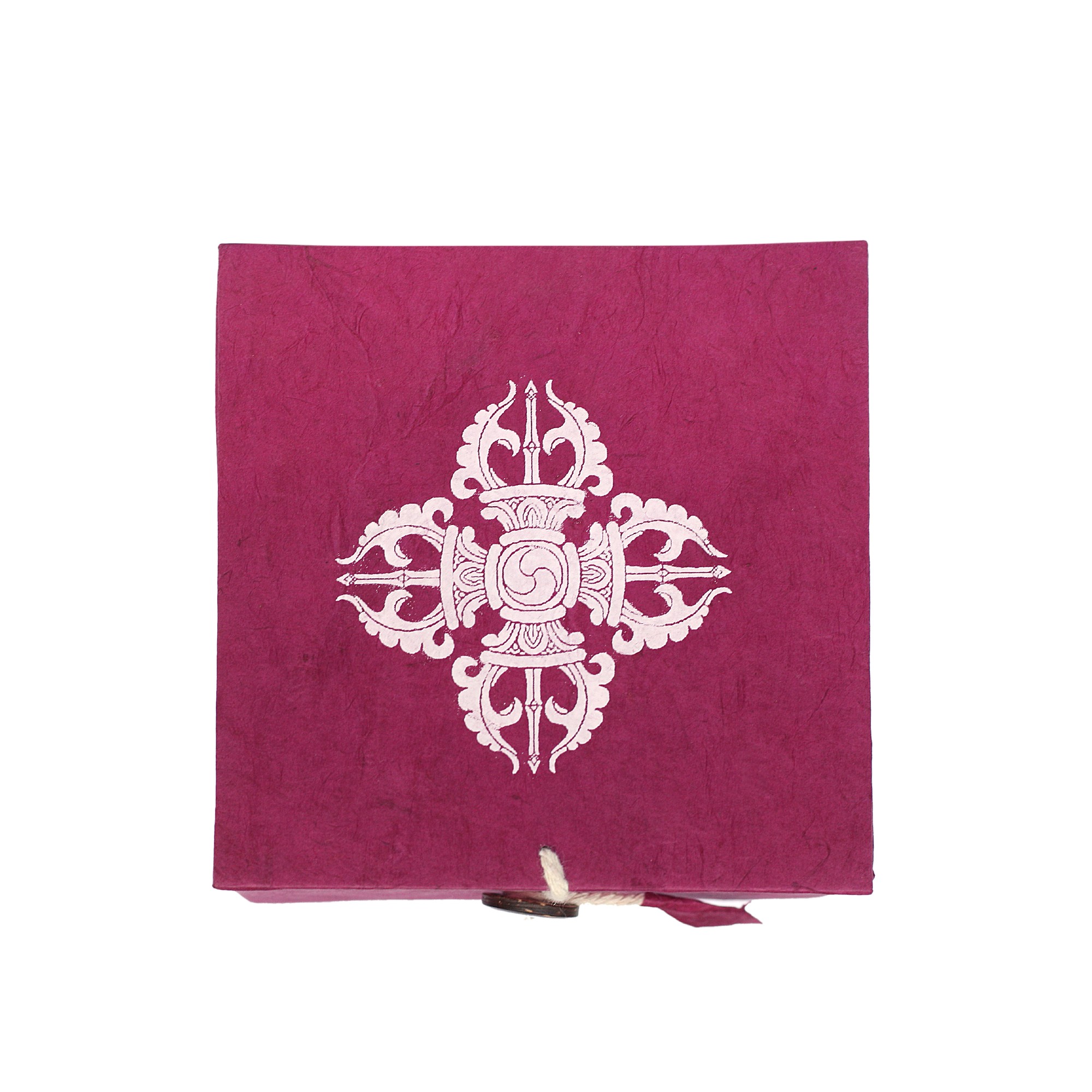 Lokta Box Vajra, pink, T 11 cm, B 11 cm, H 5,5 cm von fischer's lagerhaus