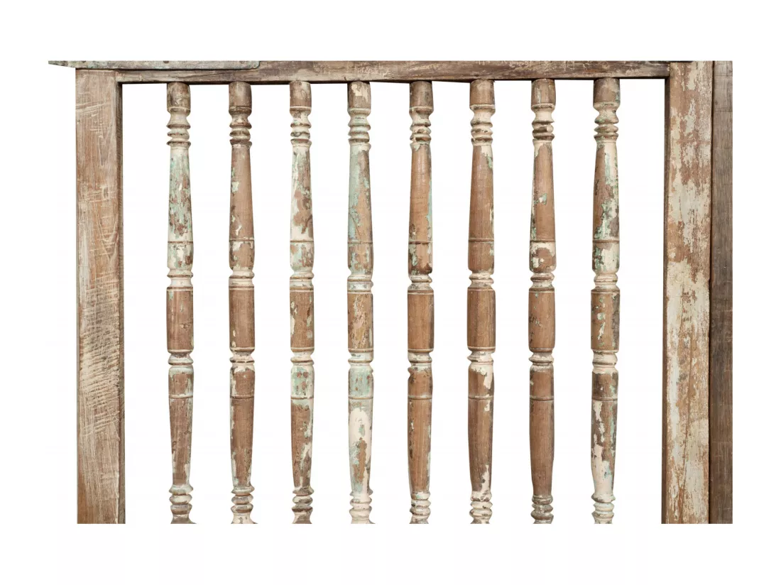 BISCOTTINI Portail - Bois Massif et Fer Finition Antique - Clôture en Fer - Portail en Métal - Porte Décorative - Portail d'Entrée - Clôture en Bois - Intérieur et Extérieur - 227x15x204cm