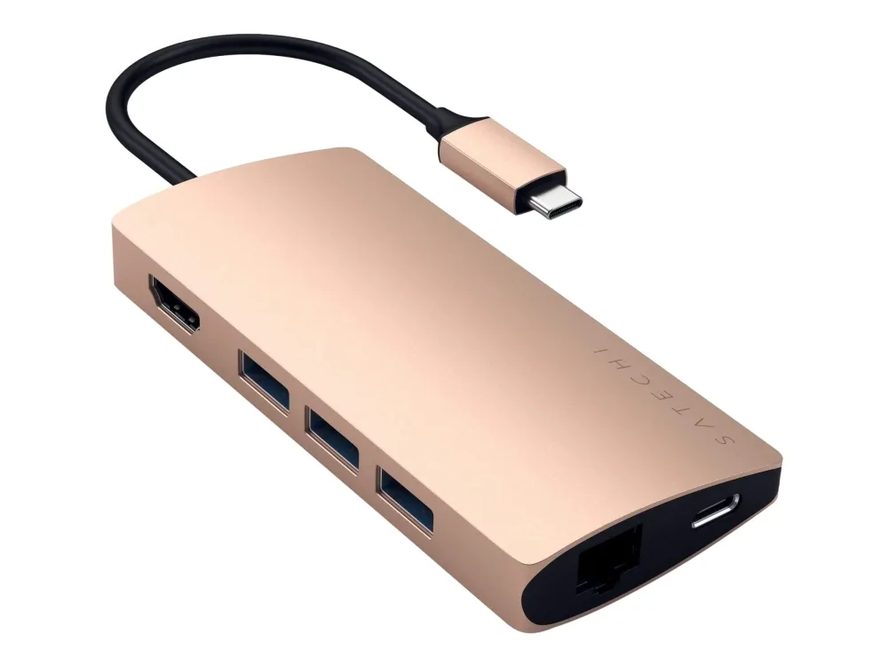 Satechi TYPE-C MULTI-PORT ADAPTER 4K WITH ETHERNET V2 - Dockingstation - USB-C / Thunderbolt 3 - HDMI - 1GbE