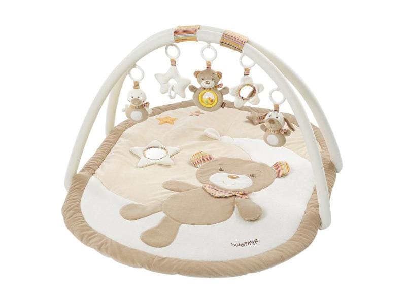 fehn Krabbeldecke mit Spielbogen Bär Rainbow 3D Activity Decke Rainbow Bär, 80 x 105 cm