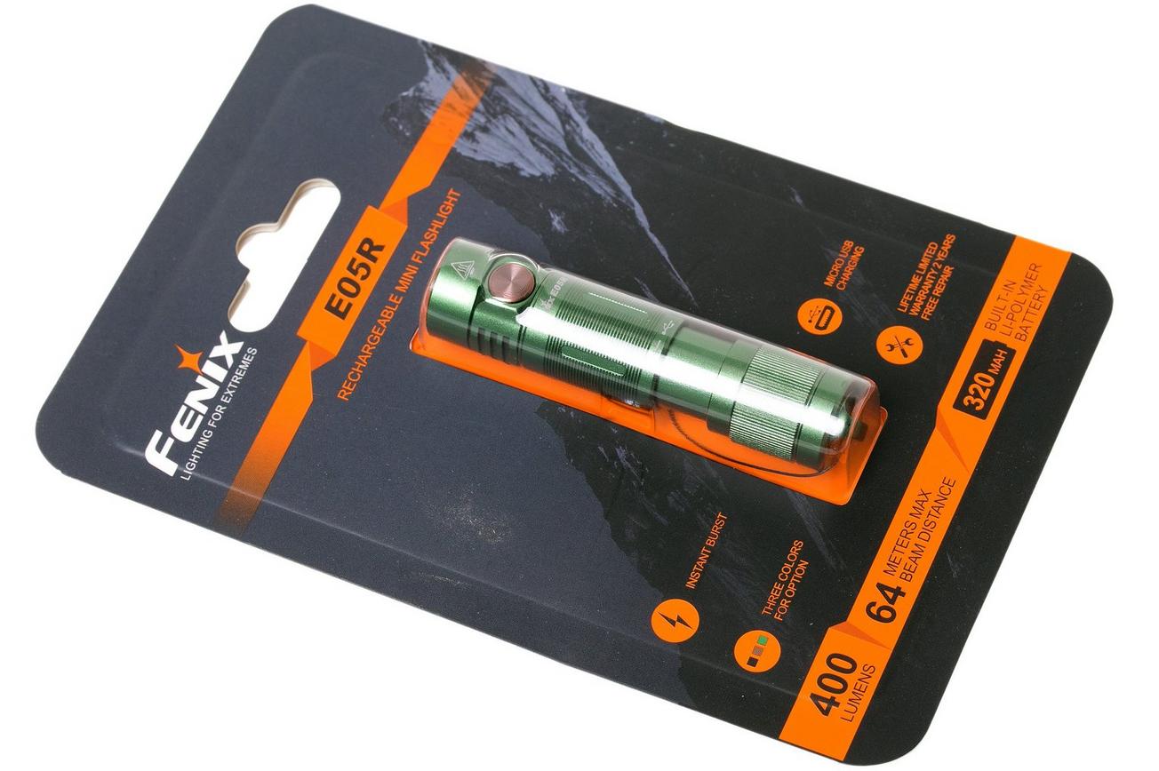 Fenix E05R oplaadbare sleutelhangerzaklamp, groen