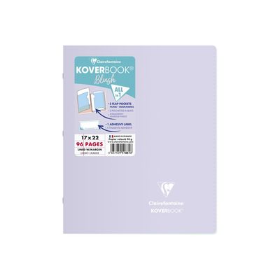 Clairefontaine Koverbook - Cahier polypro 17 x 22 cm - 96 pages - ligné - disponible dans différentes couleurs pastels