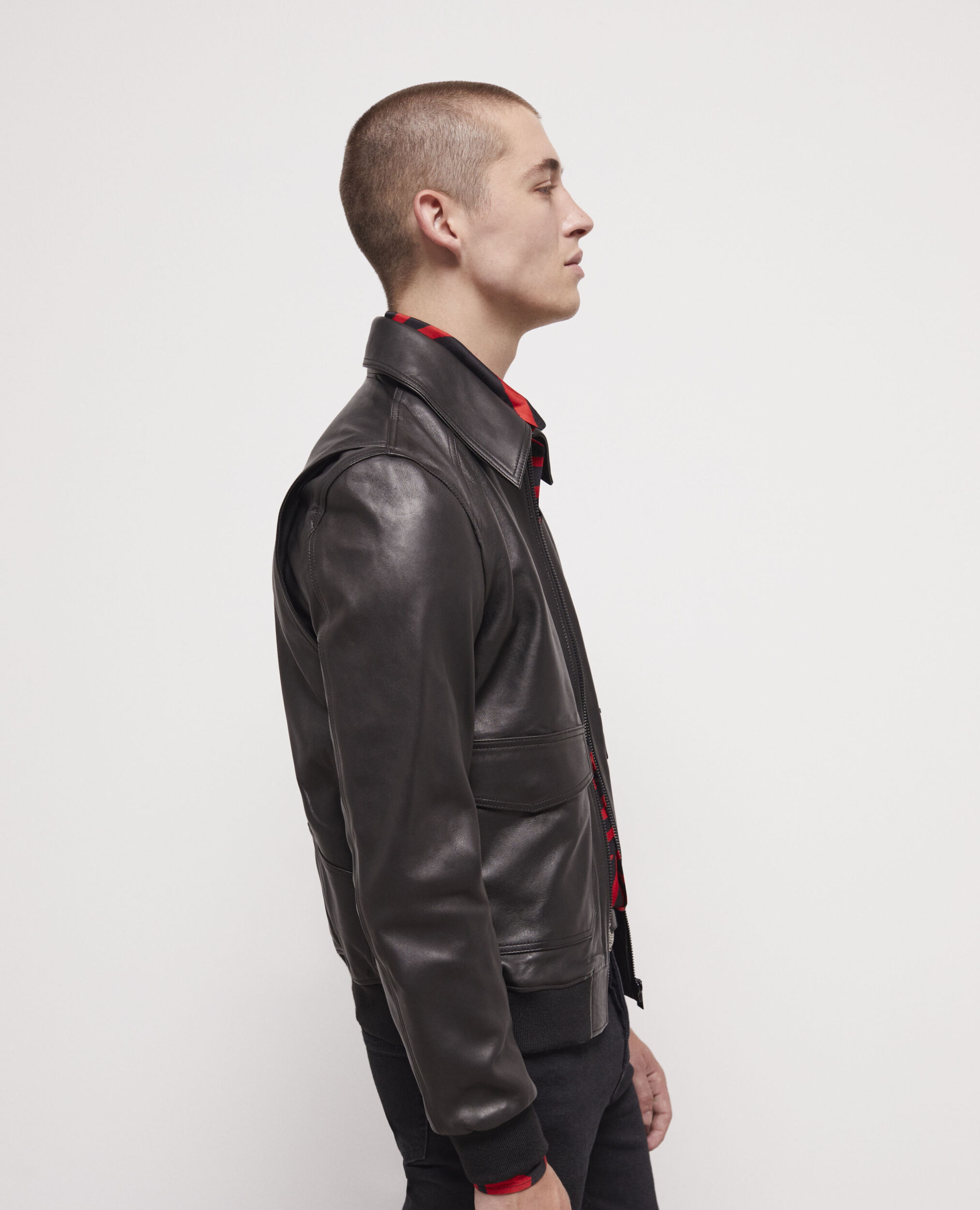 Blouson en cuir noir