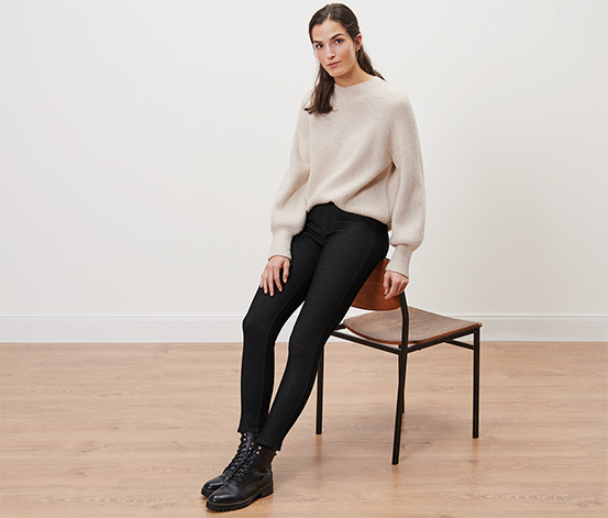 Gefütterte Leggings in Jeansoptik