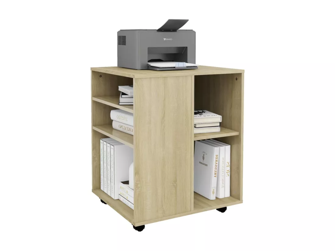 Armoire à roulettes Chêne Sonoma 60x53x72 cm Bois d'ingénierie