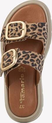 Tamaris Leopard Slippers bruin Leer Dames