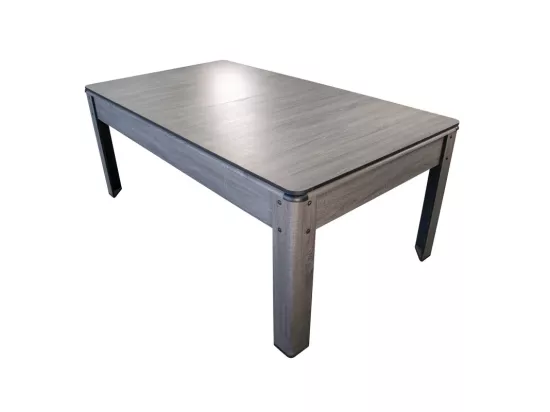Billard Américain AMBIANCE 7Ft - 226,5 x 126,5 x 80 cm avec accessoires et plateau dînatoire - Gris