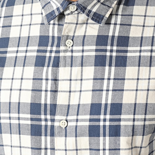 Chemise Manches Longues A Carreaux Joshua Bleu Marine Blanc