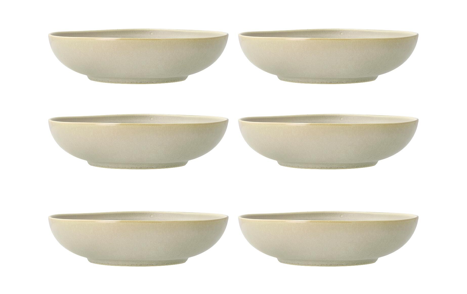 Schale Shoku 23 cm, 6 Stück, Beige<br>Schalen-Set aus Steinzeug