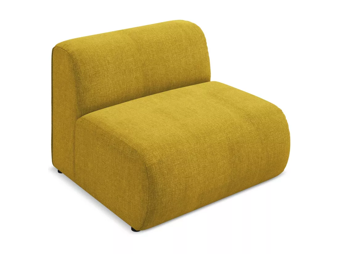 Fauteuil pour canapé modulable en tissu chenille - moutarde - EKAHI