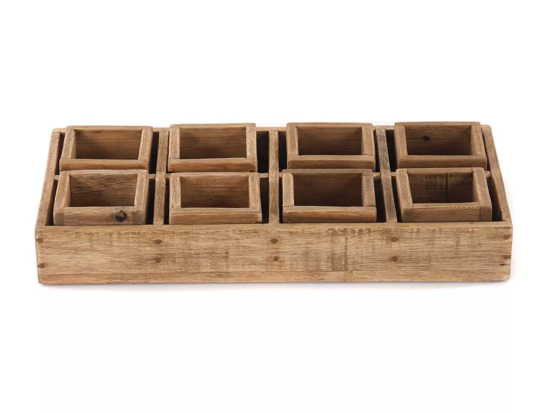ENSEMBLE DE CAISSES Cubo II 7 pièces Bois massif