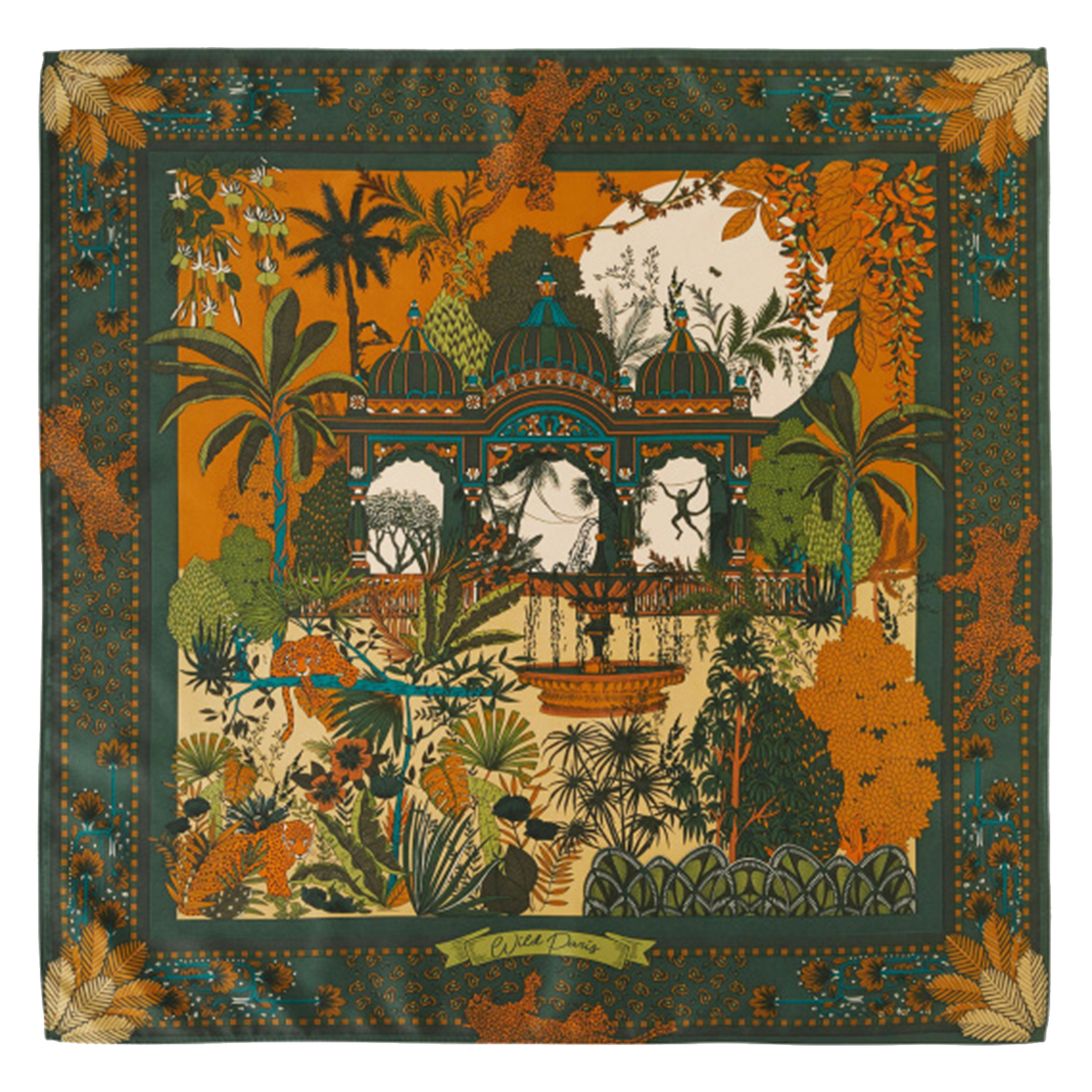 AMBER PALACE - Foulard carré imprimé| Vert