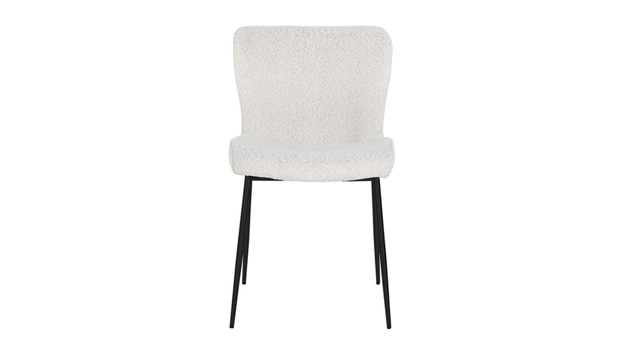 Eetkamerstoel 210624 White Bouclé Darby B50 x D63 x H84.5 cm