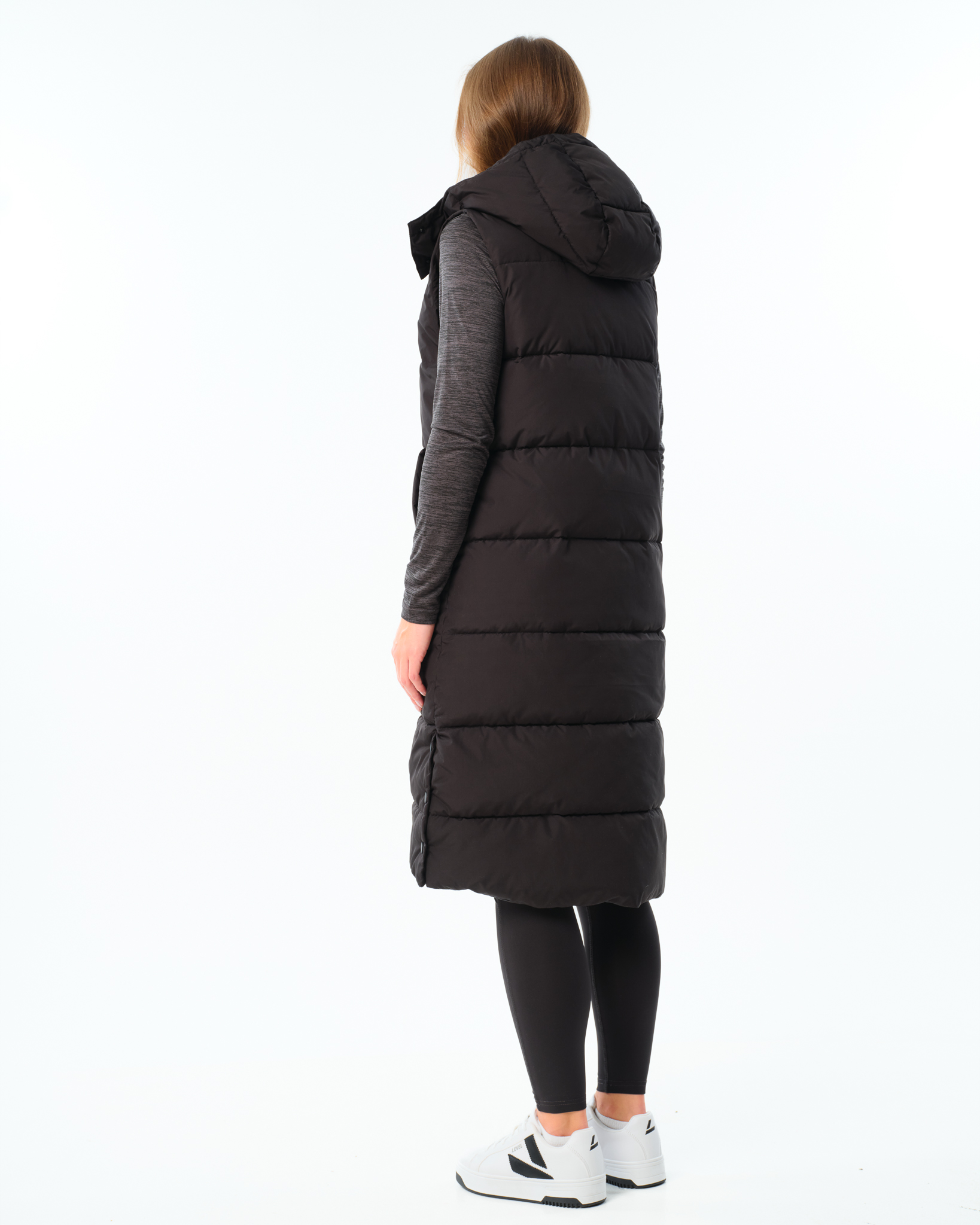 LEVITY Matilda Long Puffer Vest Black