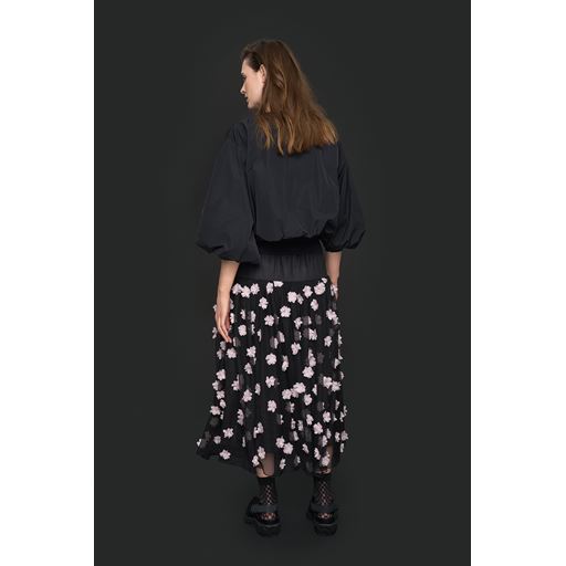 Bitte Kai Rand Blossom Mesh Nederdel, Black/Pale Pink Flower, XS