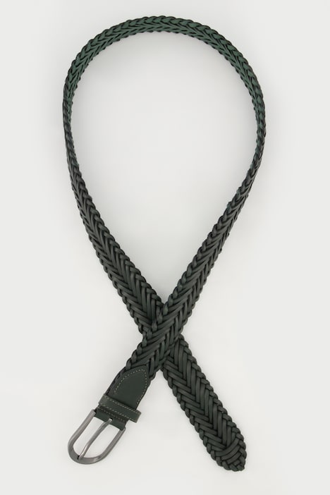 Ledergürtel, geflochten, Metallic-Schließe