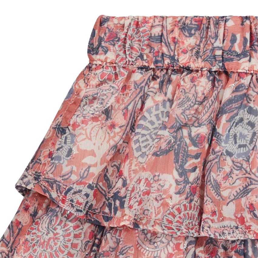 Jupe volantée imprimé cachemire avec lurex pour fille - Multicolore