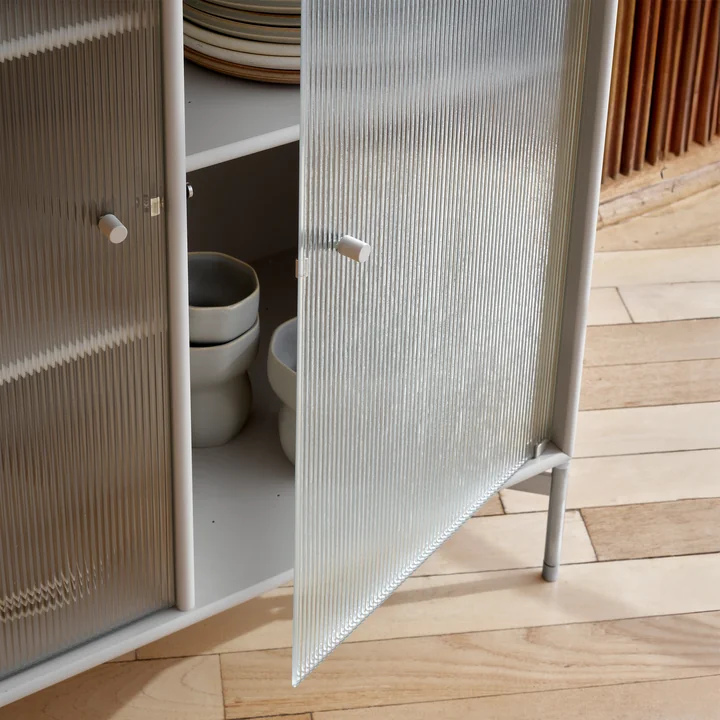 Montana - Ripple III Vitrinenschrank, Chrom / new white