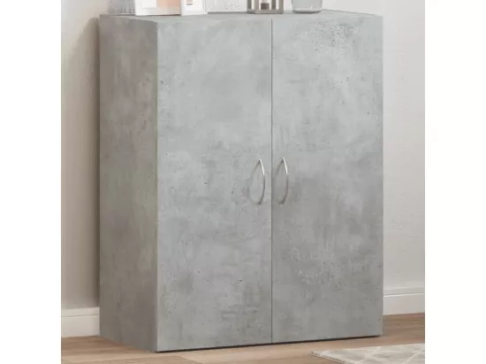 Armoire de classement gris béton bois d'ingénierie