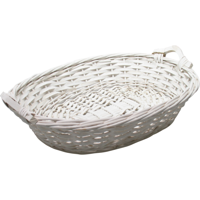Mand, riet, 43x33x9.5cm, wit