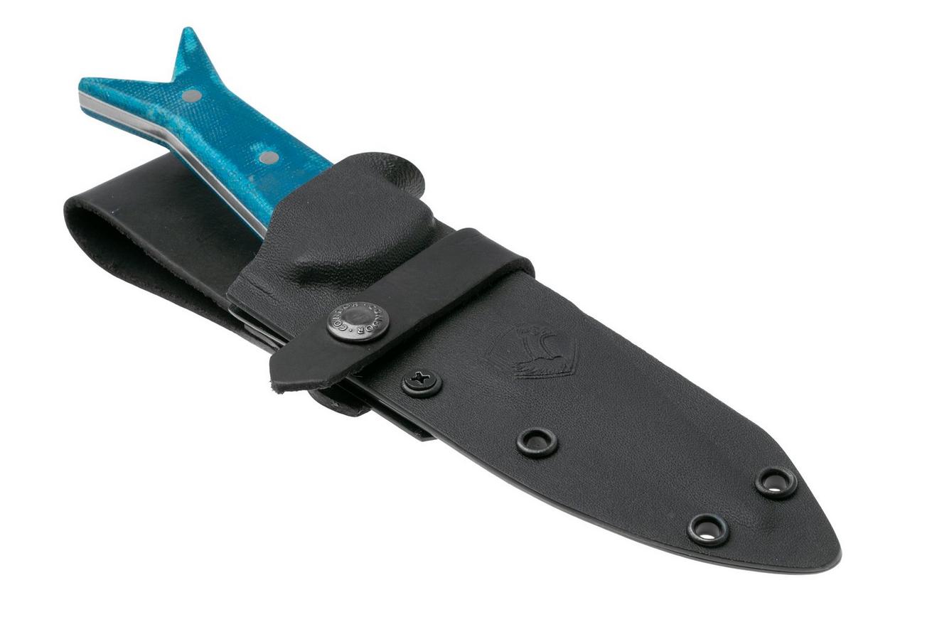 Condor Megalodon CTK823-3-SK, Blasted Satin Sandvik 14C28N, Blue Micarta vaststaand mes