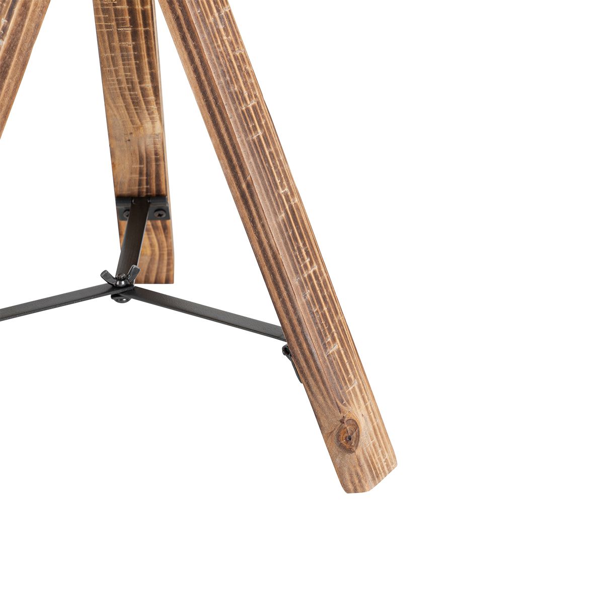 Industriële tafellamp tripod staal met hout kantelbaar - Emado