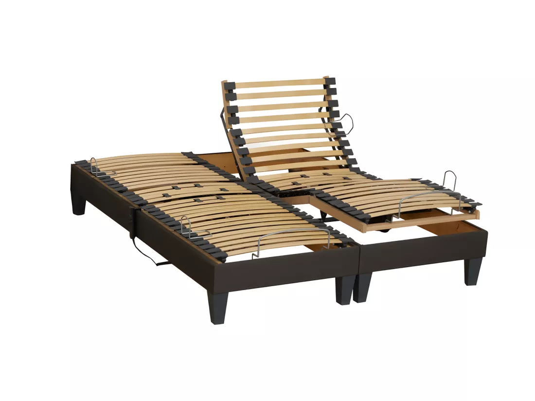 Lot de 2 sommiers de relaxation électrique VANESSA, confort ajustable Dimensions - 2x80 x 200 cm