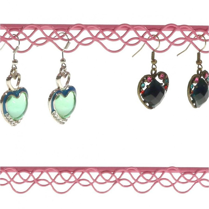 Porte bijoux porte boucle d'oreille cintre (25 paires) Rose